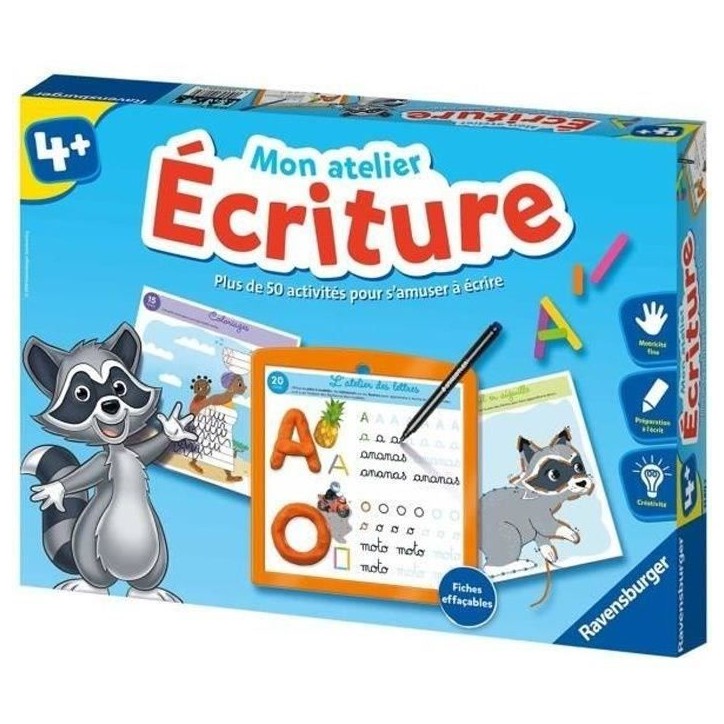 Mon atelier Ecriture - Coffret complet éducatif - Apprentissage de l'écriture - 50 activités - Ravensburger - Des 4 ans Mon atelier Ecriture - Coffret complet éducatif - Apprentissage de l'écriture - 50 activités - Ravensburger - Des 4 ans