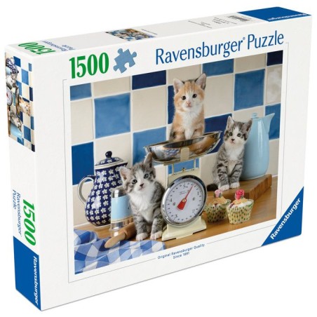 Ravensburger - Puzzle Adulte - Puzzle 1500 pieces - Chatons dans la cuisine - des 14 ans - Puzzle de qualité supérieure - 1200