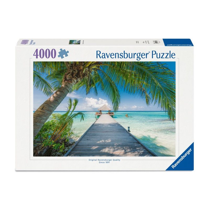 Ravensburger-Puzzle Adulte 4000 pieces-Plage de reve aux Maldives-des