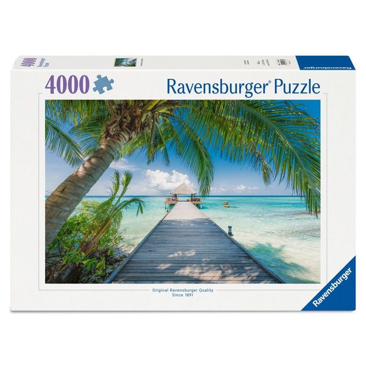 Ravensburger-Puzzle Adulte 4000 pieces-Plage de reve aux Maldives-des 14 ans-Puzzle qualité supérieure fabriqué en Europe-120