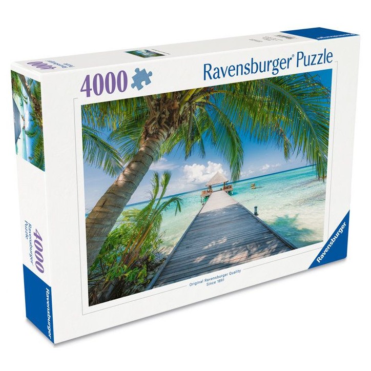 Ravensburger-Puzzle Adulte 4000 pieces-Plage de reve aux Maldives-des 14 ans-Puzzle qualité supérieure fabriqué en Europe-120