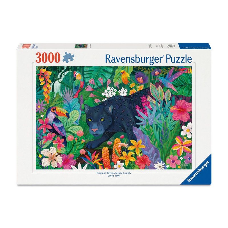 Ravensburger-Puzzle Adulte 3000 pieces-Panthere dans la jungle-des 14
