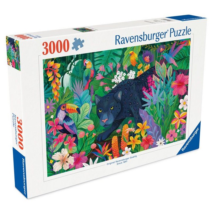 Ravensburger-Puzzle Adulte 3000 pieces-Panthere dans la jungle-des 14 ans-Puzzle de qualité supérieure fabriqué en Europe-120 Ravensburger-Puzzle Adulte 3000 pieces-Panthere dans la jungle-des 14 ans-Puzzle de qualité supérieure fabriqué en Europe-120
