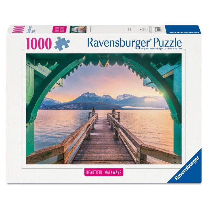 Ravensburger - Puzzle Adulte 1000 pieces - Passerelle du lac d'Annecy (Puzzle Highlights, Chemins de reve) -des 14 ans -12001762