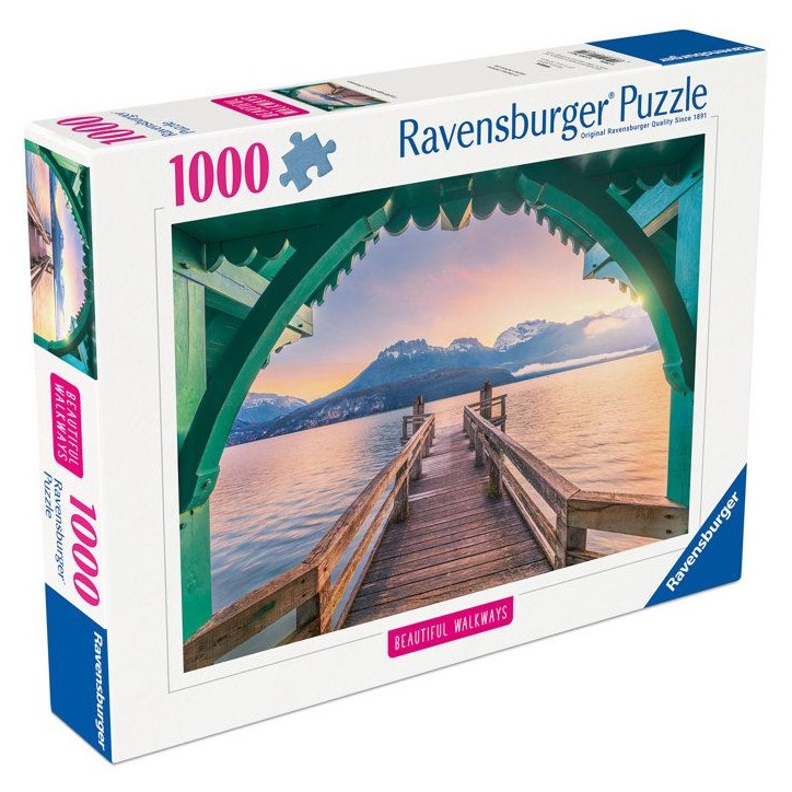 Ravensburger - Puzzle Adulte 1000 pieces - Passerelle du lac d'Annecy (Puzzle Highlights, Chemins de reve) -des 14 ans -12001762