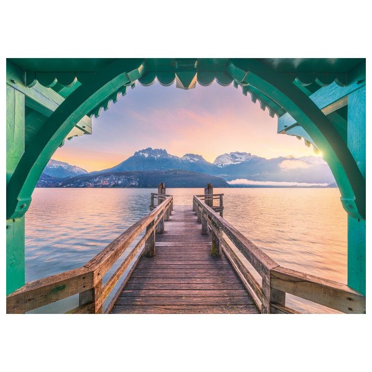 Ravensburger - Puzzle Adulte 1000 pieces - Passerelle du lac d'Annecy (Puzzle Highlights, Chemins de reve) -des 14 ans -12001762