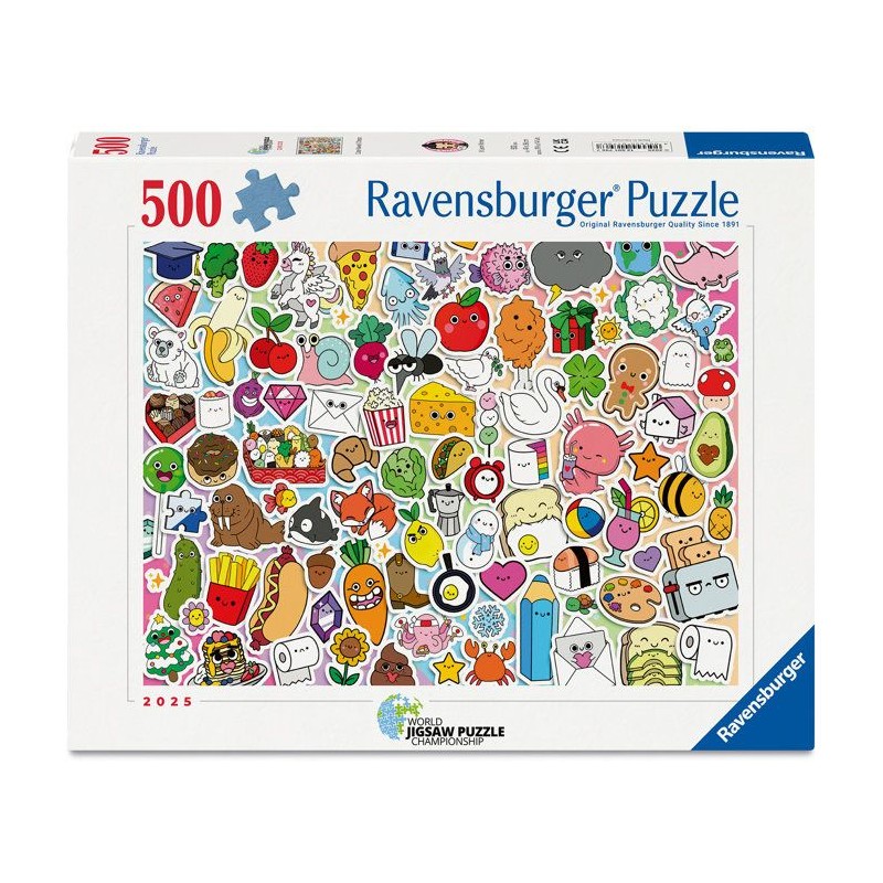 Ravensburger - Puzzle 500 pieces - Stickers kawaii - Adultes et enfant