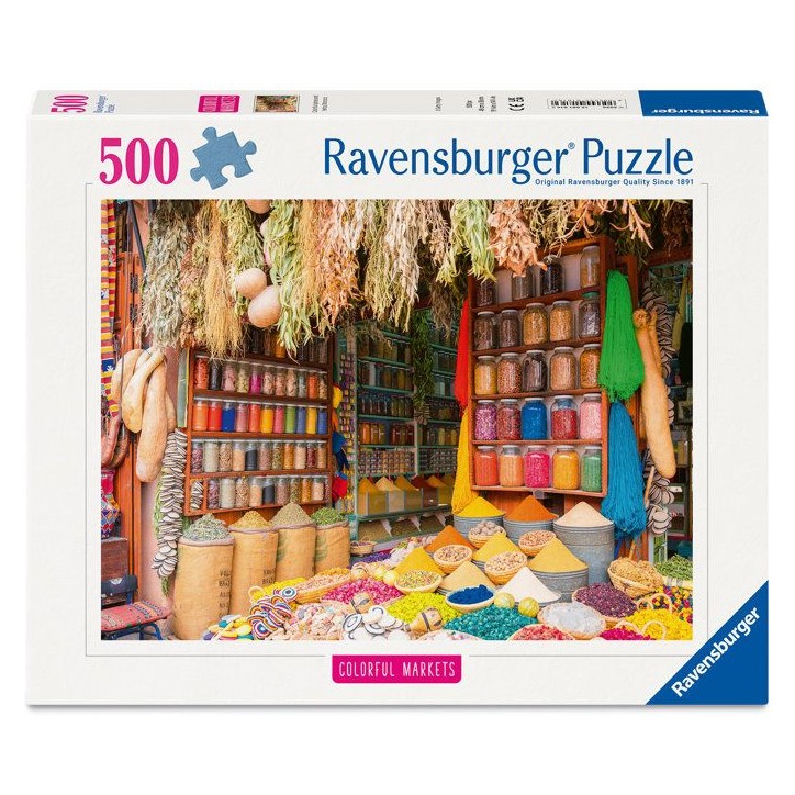 Ravensburger - Puzzle 500 pieces - Marché aux épices Maroc (Puzzle Highlights, Marchés colorés) - des 12 ans - 12001816 Ravensburger - Puzzle 500 pieces - Marché aux épices Maroc (Puzzle Highlights, Marchés colorés) - des 12 ans - 12001816