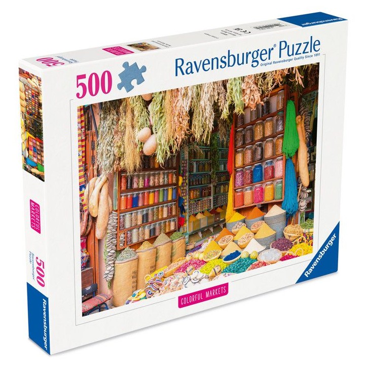 Ravensburger - Puzzle 500 pieces - Marché aux épices Maroc (Puzzle Highlights, Marchés colorés) - des 12 ans - 12001816 Ravensburger - Puzzle 500 pieces - Marché aux épices Maroc (Puzzle Highlights, Marchés colorés) - des 12 ans - 12001816