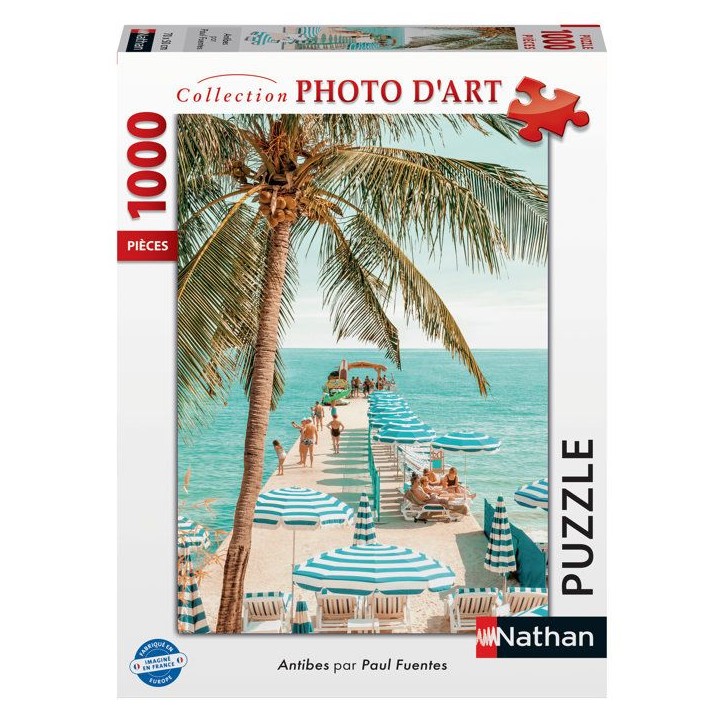 Nathan - Puzzle 1000 pieces - Antibes / Paul Fuentes Design -des 14 ans - Encastrement parfait - Collection Photo d'art - 120018