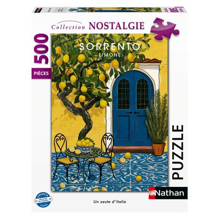 Nathan - Puzzle Adulte 500 pieces - Un zeste d'Italie - des 12 ans - Puzzle de qualité supérieure - Collection Nostalgie - 120 Nathan - Puzzle Adulte 500 pieces - Un zeste d'Italie - des 12 ans - Puzzle de qualité supérieure - Collection Nostalgie - 120