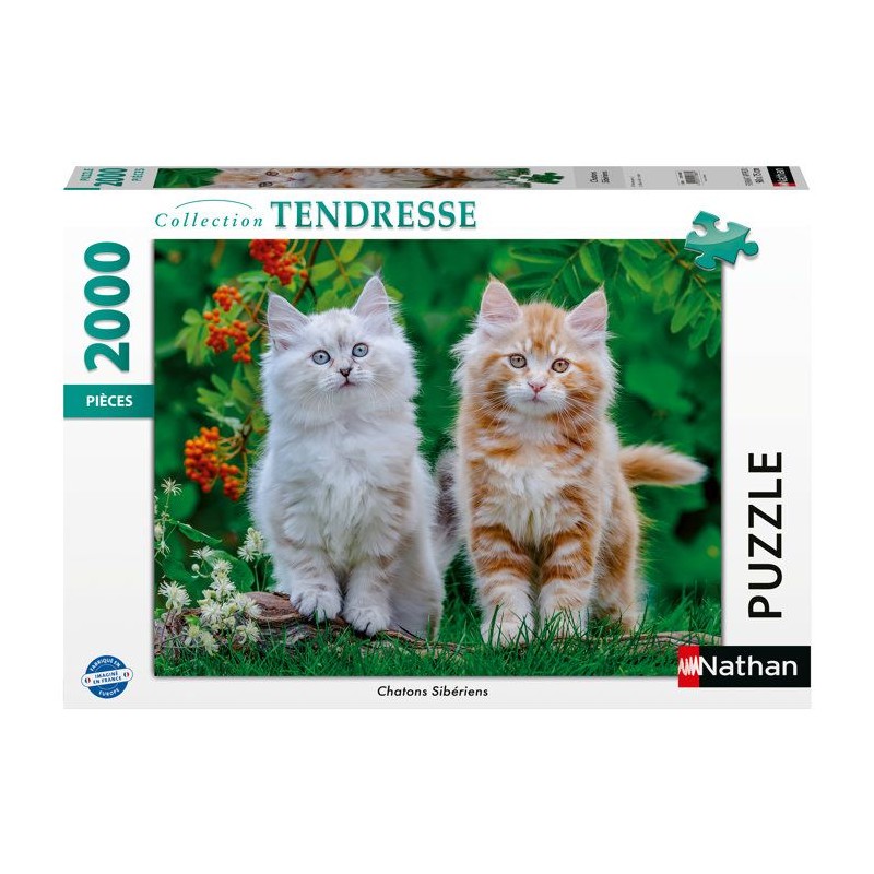 Nathan - Puzzle 2000 pieces - Chatons Sibériens -des 14 ans - Puzzle