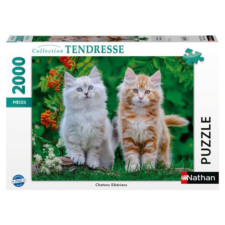 Nathan - Puzzle 2000 pieces - Chatons Sibériens -des 14 ans - Puzzle de qualité supérieure - Collection Tendresse - 12001868 Nathan - Puzzle 2000 pieces - Chatons Sibériens -des 14 ans - Puzzle de qualité supérieure - Collection Tendresse - 12001868
