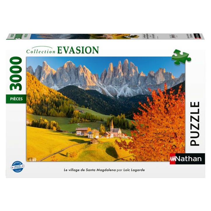 Nathan-Puzzle 3000 pieces-Le village de Santa Magdalena Loic Lagarde -des 14 ans-Encastrement parfait-Collection Évasion-120018 Nathan-Puzzle 3000 pieces-Le village de Santa Magdalena Loic Lagarde -des 14 ans-Encastrement parfait-Collection Évasion-120018