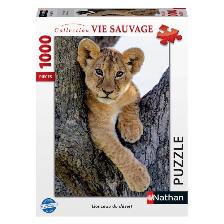 Nathan - Puzzle 1000 pieces - Lionceau du désert - des 14 ans - Encastrement parfait - Collection Vie sauvage - 12001884 Nathan - Puzzle 1000 pieces - Lionceau du désert - des 14 ans - Encastrement parfait - Collection Vie sauvage - 12001884