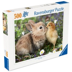 Ravensburger - Puzzle 500 pieces - Lapin et poussin (Collection bébés animaux) - des 12 ans - Puzzle de qualité supérieure-1
