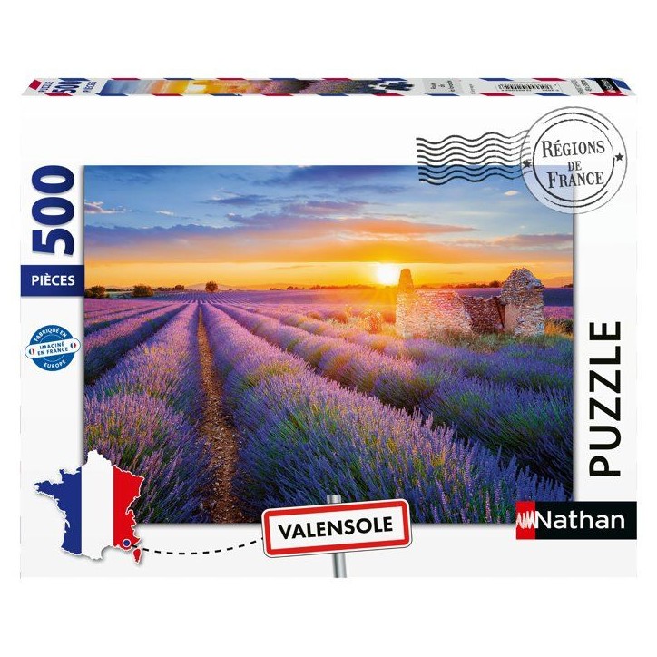 Nathan-Puzzle Adulte 500 pieces-Route de la lavande, Valensole(Collection Régions de France)-des 12 ans-qualité supérieure-12 Nathan-Puzzle Adulte 500 pieces-Route de la lavande, Valensole(Collection Régions de France)-des 12 ans-qualité supérieure-12