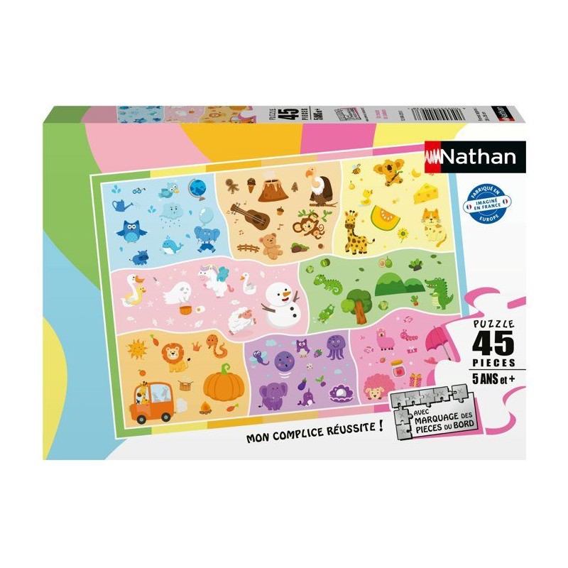 Nathan-Puzzle enfants 45 pieces-Un monde de couleurs-des 5 ans-Puzzle