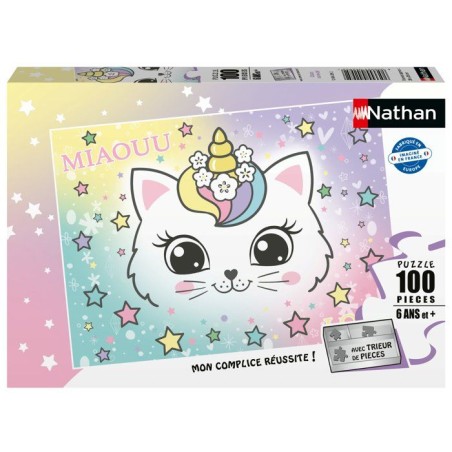 Nathan - Puzzle enfants 100 pieces - Chaton arc-en-ciel - des 6 ans -D