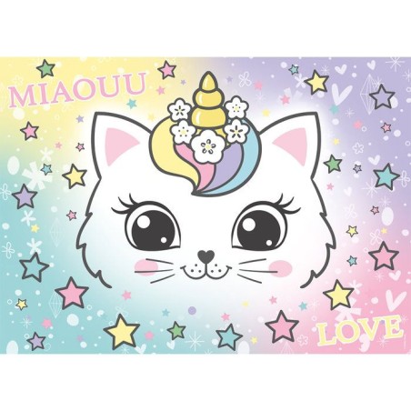 Nathan - Puzzle enfants 100 pieces - Chaton arc-en-ciel - des 6 ans -De qualité supérieure - Carton épais et résistant - 120