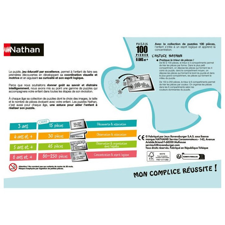 Nathan - Puzzle enfants 100 pieces - Chaton arc-en-ciel - des 6 ans -De qualité supérieure - Carton épais et résistant - 120 Nathan - Puzzle enfants 100 pieces - Chaton arc-en-ciel - des 6 ans -De qualité supérieure - Carton épais et résistant - 120