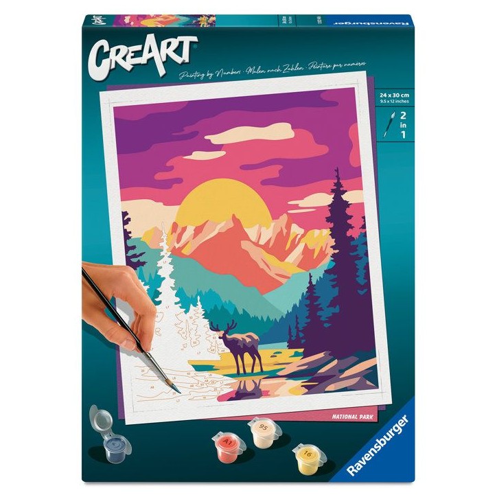 Ravensburger – CreArt 24x30 cm – Adulte – Peinture par numéros – National Park – Loisir créatif – 12023148