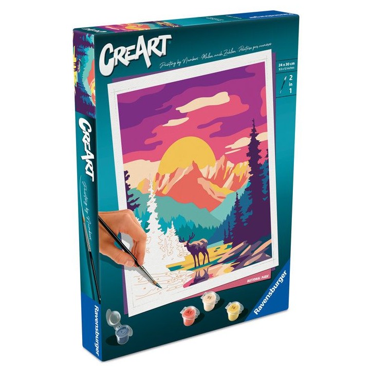 Ravensburger – CreArt 24x30 cm – Adulte – Peinture par numéros – National Park – Loisir créatif – 12023148