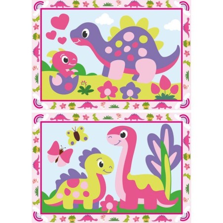 Ravensburger – CreArt Junior – Numéro d'Art – Dinosaures colorés – Kit de peinture par numéros – Des 5 ans – 1202