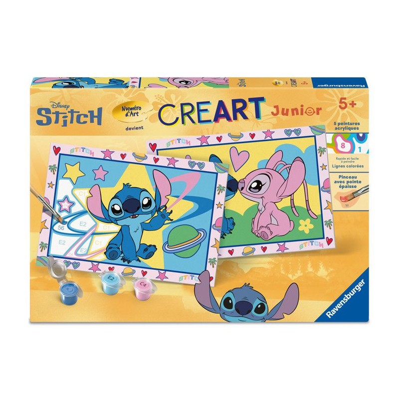 Ravensburger – CreArt Junior – Numéro d'Art – Stitch – Kit de