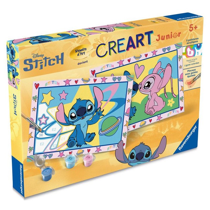 Ravensburger – CreArt Junior – Numéro d'Art – Stitch – Kit de peinture par numéros – Des 5 ans – 12023214 Ravensburger – CreArt Junior – Numéro d'Art – Stitch – Kit de peinture par numéros – Des 5 ans – 12023214
