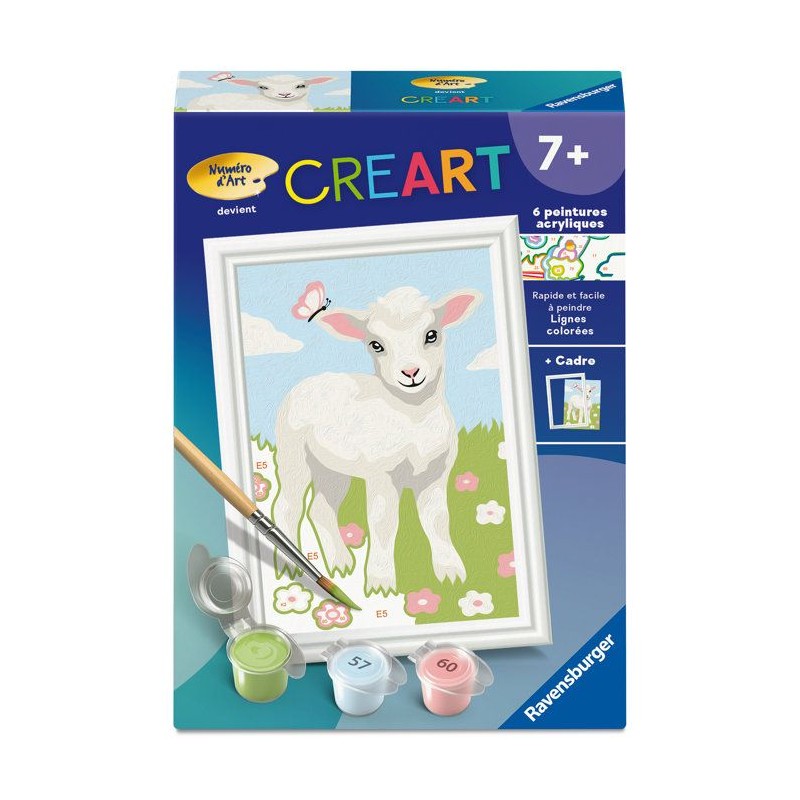 Ravensburger – CreArt Kids 8x12cm – Numéro d'Art – Mouton – K