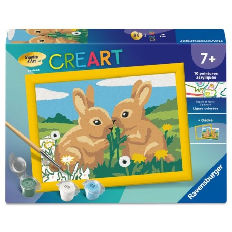 Ravensburger – CreArt Kids 13x18cm – Numéro d'Art – Lapins mign