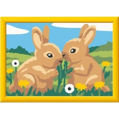 Ravensburger – CreArt Kids 13x18cm – Numéro d'Art – Lapins mignons – Kit de peinture par numéros – Des 7 ans – 120