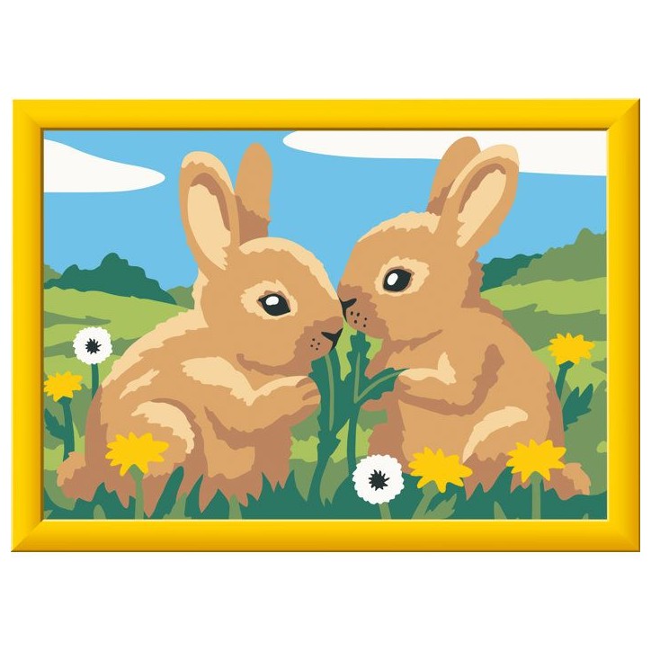 Ravensburger – CreArt Kids 13x18cm – Numéro d'Art – Lapins mignons – Kit de peinture par numéros – Des 7 ans – 120 Ravensburger – CreArt Kids 13x18cm – Numéro d'Art – Lapins mignons – Kit de peinture par numéros – Des 7 ans – 120