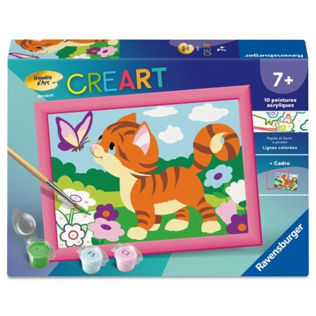 Ravensburger – CreArt Kids 13x18cm – Numéro d'Art – Chat avec p