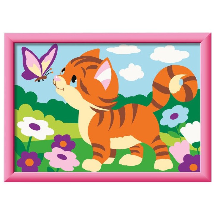 Ravensburger – CreArt Kids 13x18cm – Numéro d'Art – Chat avec papillons – Kit de peinture par numéros – Des 7 ans Ravensburger – CreArt Kids 13x18cm – Numéro d'Art – Chat avec papillons – Kit de peinture par numéros – Des 7 ans