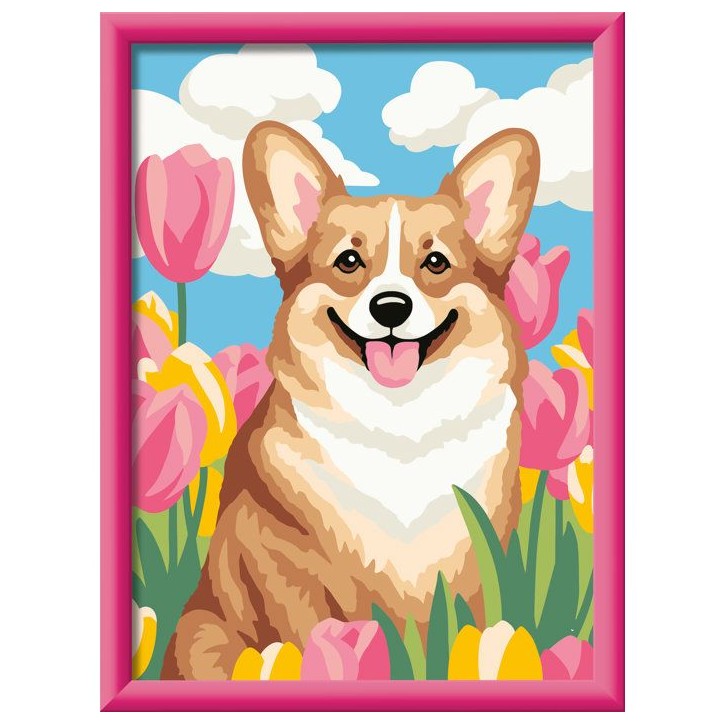 Ravensburger – CreArt Kids 18x24cm – Numéro d'Art – Corgi – Kit de peinture par numéros – Des 9 ans – 12023222 Ravensburger – CreArt Kids 18x24cm – Numéro d'Art – Corgi – Kit de peinture par numéros – Des 9 ans – 12023222