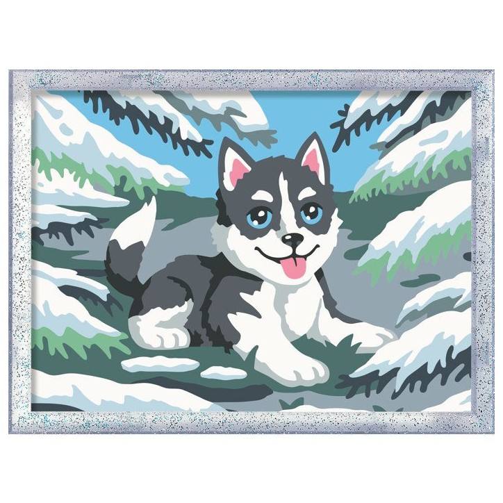 Ravensburger – CreArt Kids 18x24cm – Numéro d'Art – Huski neige – Kit de peinture par numéros – Des 7 ans – 120232 Ravensburger – CreArt Kids 18x24cm – Numéro d'Art – Huski neige – Kit de peinture par numéros – Des 7 ans – 120232