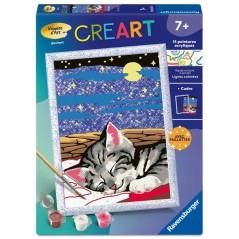 Ravensburger – CreArt Kids 18x24cm – Numéro d'Art – Chat reve