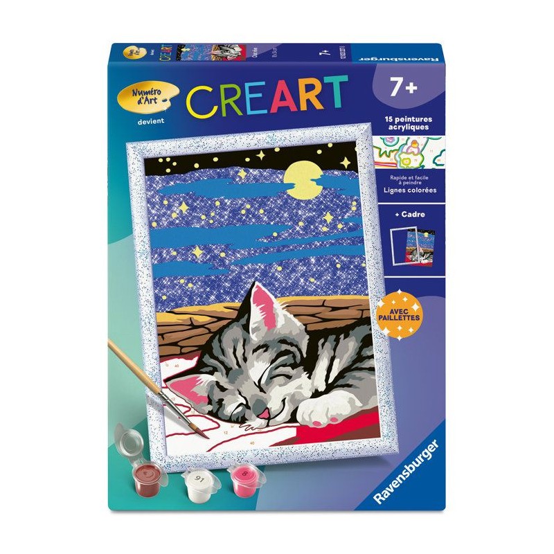 Ravensburger – CreArt Kids 18x24cm – Numéro d'Art – Chat reve