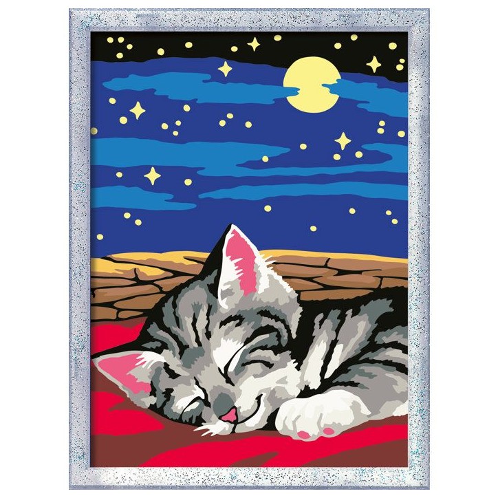 Ravensburger – CreArt Kids 18x24cm – Numéro d'Art – Chat reve – Kit de peinture par numéros – Des 7 ans – 12023227 Ravensburger – CreArt Kids 18x24cm – Numéro d'Art – Chat reve – Kit de peinture par numéros – Des 7 ans – 12023227