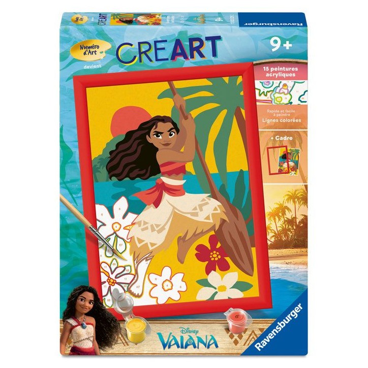 Ravensburger – CreArt Kids 18x24cm – Numéro d'Art – Vaiana – Disney – Kit de peinture par numéros – Des 7 ans – Ravensburger – CreArt Kids 18x24cm – Numéro d'Art – Vaiana – Disney – Kit de peinture par numéros – Des 7 ans –