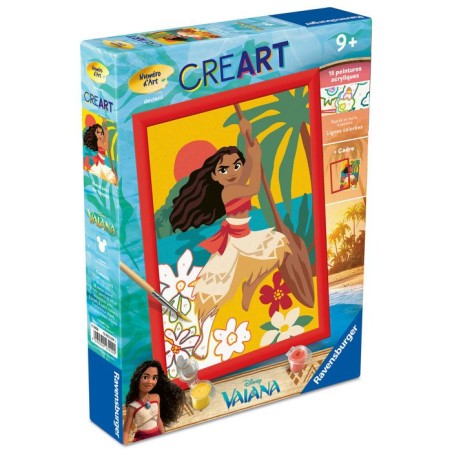 Ravensburger – CreArt Kids 18x24cm – Numéro d'Art – Vaiana – Disney – Kit de peinture par numéros – Des 7 ans –
