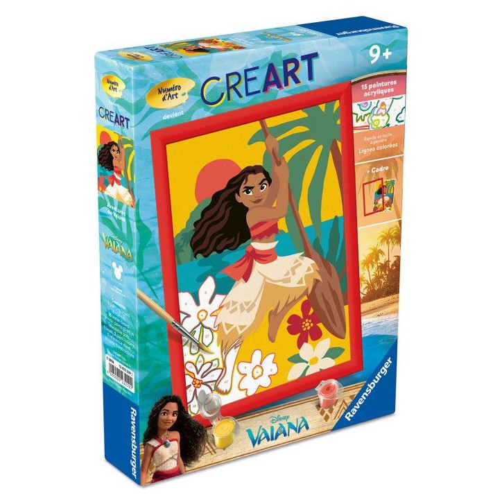 Ravensburger – CreArt Kids 18x24cm – Numéro d'Art – Vaiana – Disney – Kit de peinture par numéros – Des 7 ans – Ravensburger – CreArt Kids 18x24cm – Numéro d'Art – Vaiana – Disney – Kit de peinture par numéros – Des 7 ans –