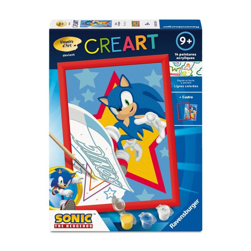Ravensburger – CreArt Kids 18x24cm – Numéro d'Art – Sonic – K