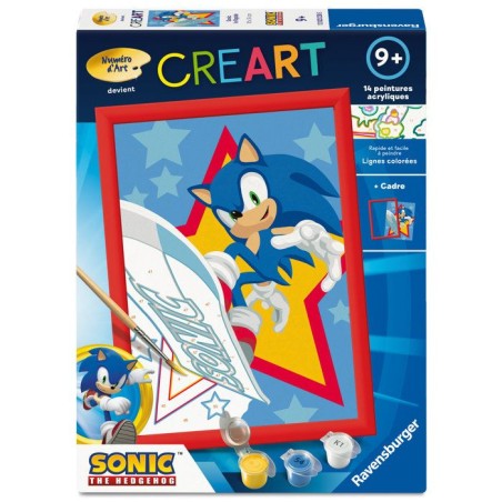 Ravensburger – CreArt Kids 18x24cm – Numéro d'Art – Sonic – K