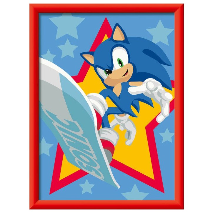 Ravensburger – CreArt Kids 18x24cm – Numéro d'Art – Sonic – Kit de peinture par numéros – Des 7 ans – 12023230 Ravensburger – CreArt Kids 18x24cm – Numéro d'Art – Sonic – Kit de peinture par numéros – Des 7 ans – 12023230