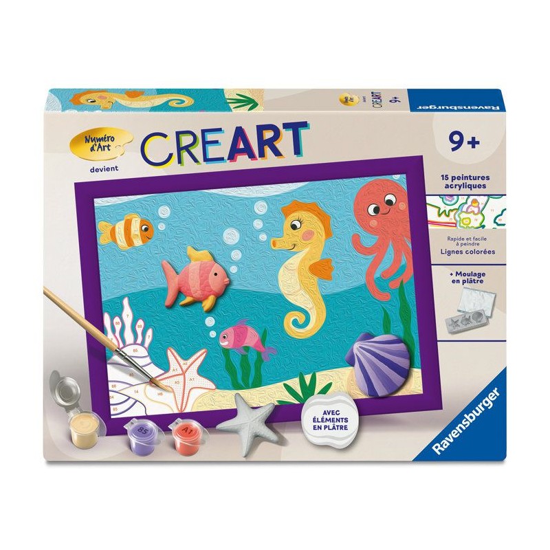 Ravensburger – CreArt Kids 18x24cm – Numéro d'Art – Océan –