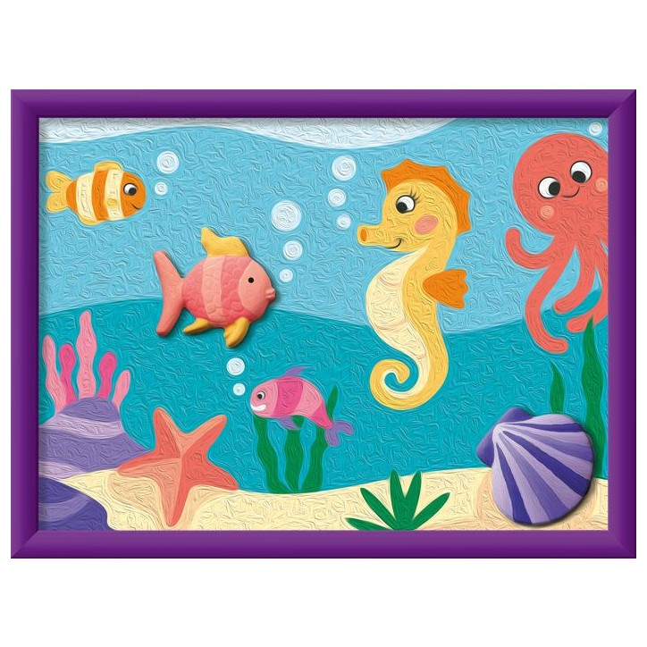Ravensburger – CreArt Kids 18x24cm – Numéro d'Art – Océan – Edition plâtre – Kit de peinture par numéros – Des 9 Ravensburger – CreArt Kids 18x24cm – Numéro d'Art – Océan – Edition plâtre – Kit de peinture par numéros – Des 9