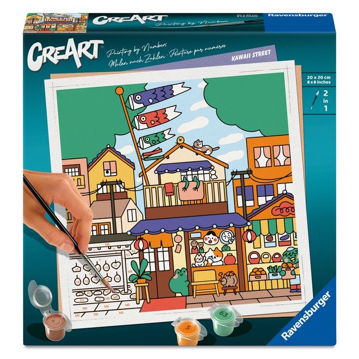 Ravensburger – CreArt – Adulte – Peinture par numéros – Kawaii Street / Niniwanted – Illustrateur – Loisir créatif Ravensburger – CreArt – Adulte – Peinture par numéros – Kawaii Street / Niniwanted – Illustrateur – Loisir créatif